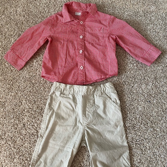First impressions toddler boy button down shirt and pants outfit size 12 months - Picture 2 of 14